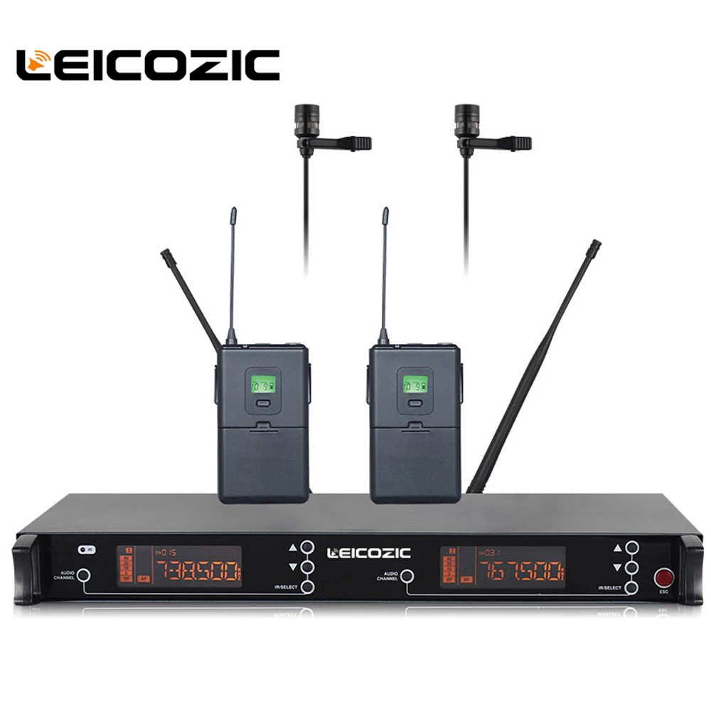 Профессиональный микрофон Leicozic 615 655 МГц Двухканальный uhf беспроводной ручной для