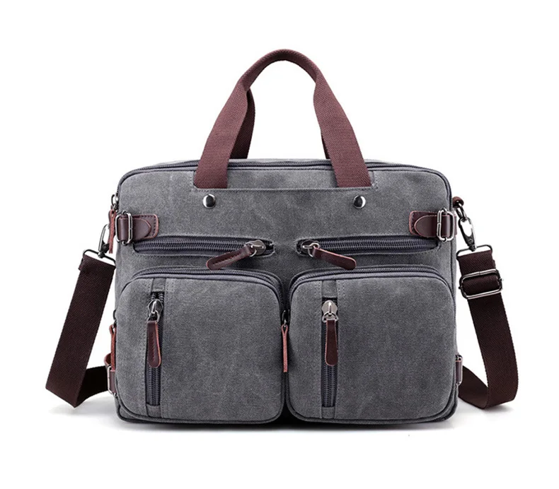 Men Canvas Briefcase Business Laptop Handbag Large Messenger Shoulder Bag Big Casual Male Tote Back Bags Travel Suitcase XA162ZC