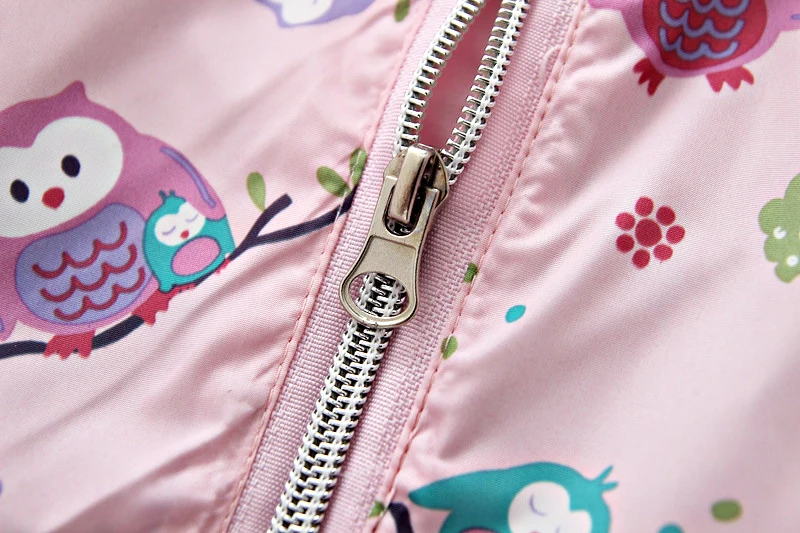 3-7T Baby Girls Jackets Hooded Windproof Kid's Clothing Cartoon Pattern Coats 2018 Spring Children Outerwear &amp | Детская одежда