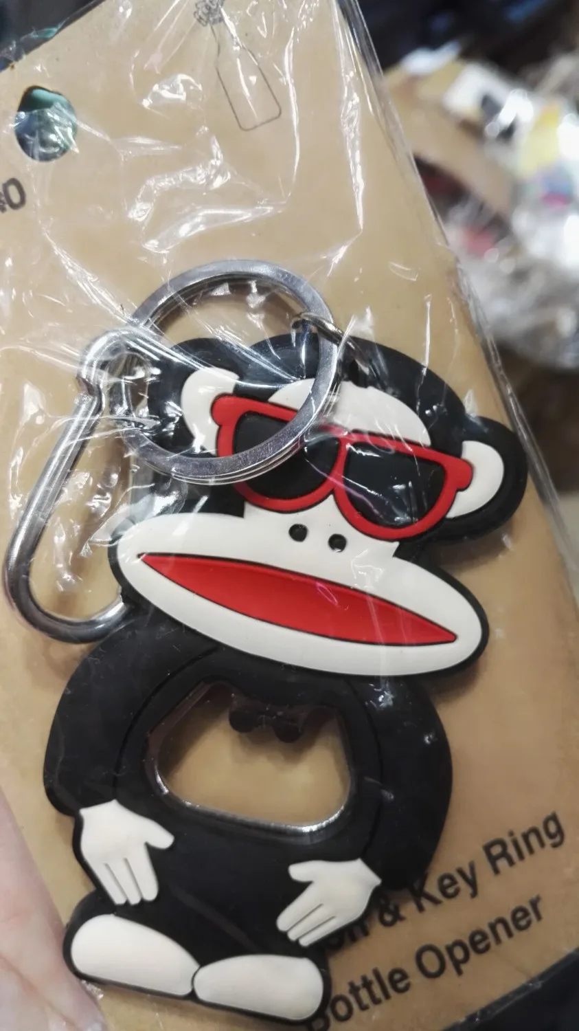 Beer Bottle Opener Decoration with Quality PVC Animal Cartoon Monkey Sunglass Eco-friendly 2 Patterns Key Chain | Дом и сад