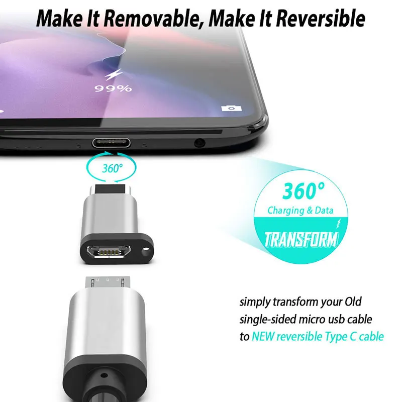 Адаптер USB C к кабелю преобразователя Micro Тип адаптер для Macbook Samsung s8 Huawei p10 p9 xiaomi 6 OTG