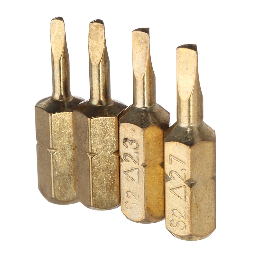 Broppe 4 шт. 25 мм длина треугольные магнитные биты S2 отвертка из сплава Bits 1/4 дюйма