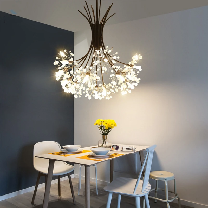 Modern LED chandelier lighting for living room bedroom fixtures dining Black golden pendant lamps crystal hanging lights | Лампы и