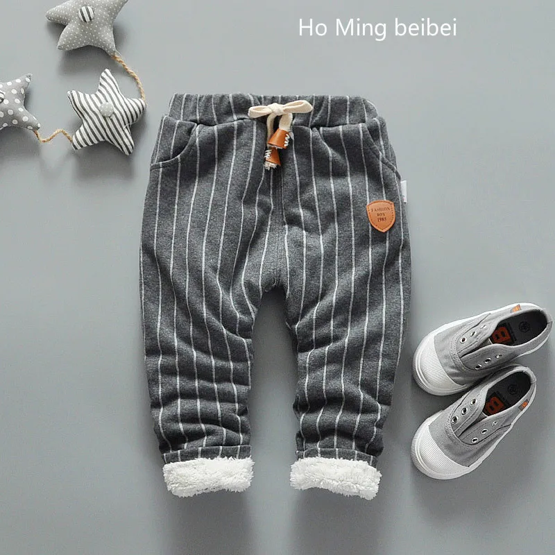 winter warm pants boysThe stripes children 's cotton trousers in thickening children' s |