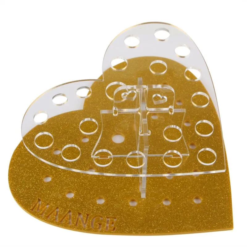 20 отверстий Держатель кистей для макияжа Дерево Сердце Форма Макияж Кисть ручка