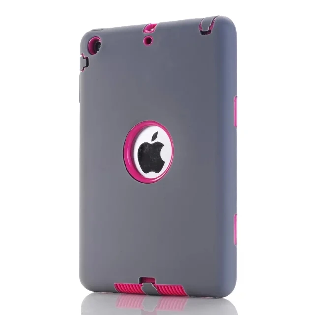 Gray Rose Для iPad Mini 1/2/3 retina чехол 3 in1 анти-скольжения гибридный защитный Heavy Duty Прочный противоударный сопротивления Обложка для iPad мини - Цвет: Gray Rose