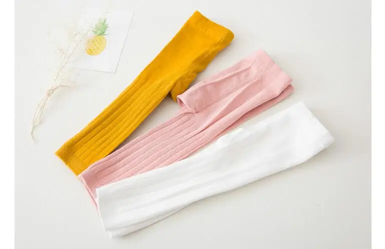 Детские колготки; Collant Meias Infantil; колготки для девочек; плотные колготки из хлопка в Корейском стиле с широкими лентами; колготки для малышей; Новинка; вязанная осенняя одежда