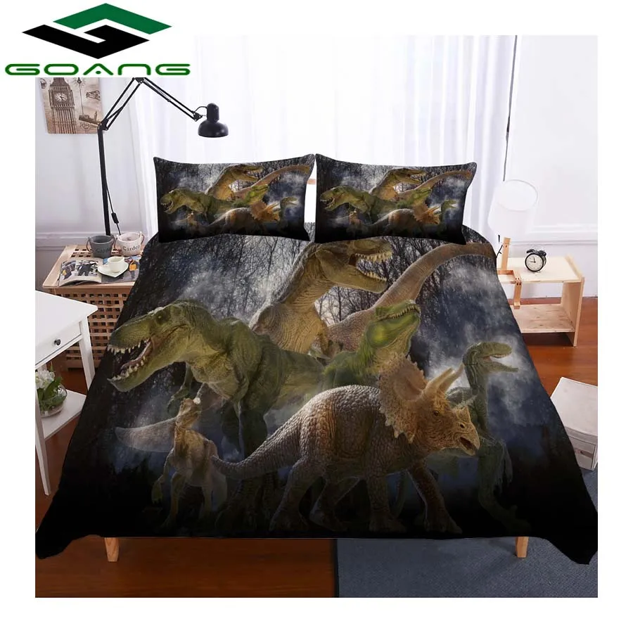 Фиолетовый GOANG full size bedding sets luxury home textiles 3d Digital printing mini dinosaur 3pcs boys bedding set microfiber - Цвет: Фиолетовый
