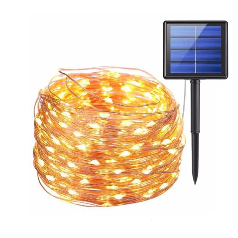 Солнечный светодиодный свет Новый год для приготовления пищи на воздухе 10 м