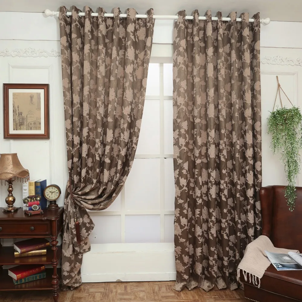 Шторы из жаккарда NAPEARL коричневые полузатемненные шторы модные на окна в