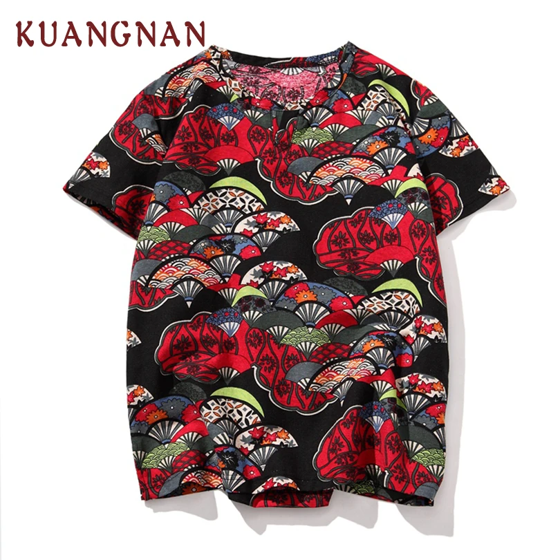 KUANGNAN Japan Style T Shirt Men Fashions Harajuku Streetwear Hip Hop Funny Shirts Tshirt 5XL Summer 2019 New |