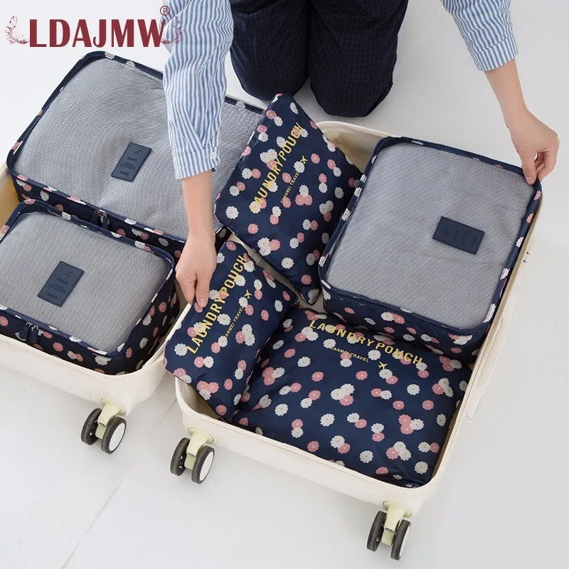 LDAJMW 6 шт./компл. дорожная Сумка водонепроницаемая одежда Нижнее белье Органайзер
