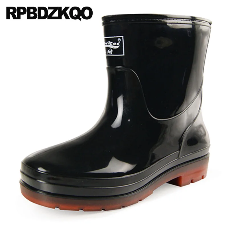 

Fall Designer Fur Pvc Durable Green Ankle Mens Rubber Rain Boots Winter Rainboots Shoes Chunky Cheap 2021 Black Waterproof Male