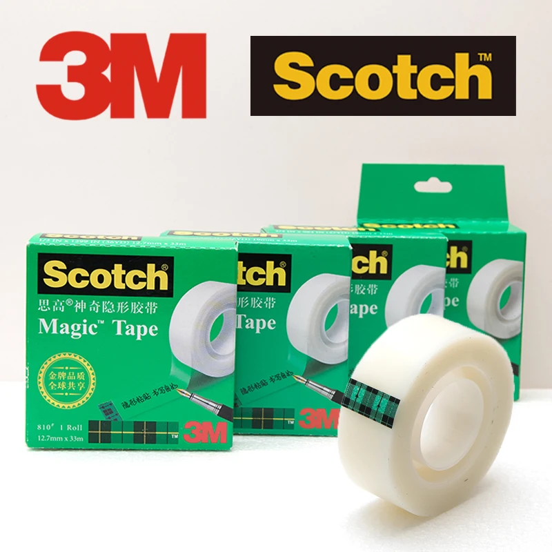 

3M Scotch 810 One Side Frosted Invisible Magic Tape Can Writing Cut By Hand Copy No Trace 12.7/19mm * 10m/25m/33m