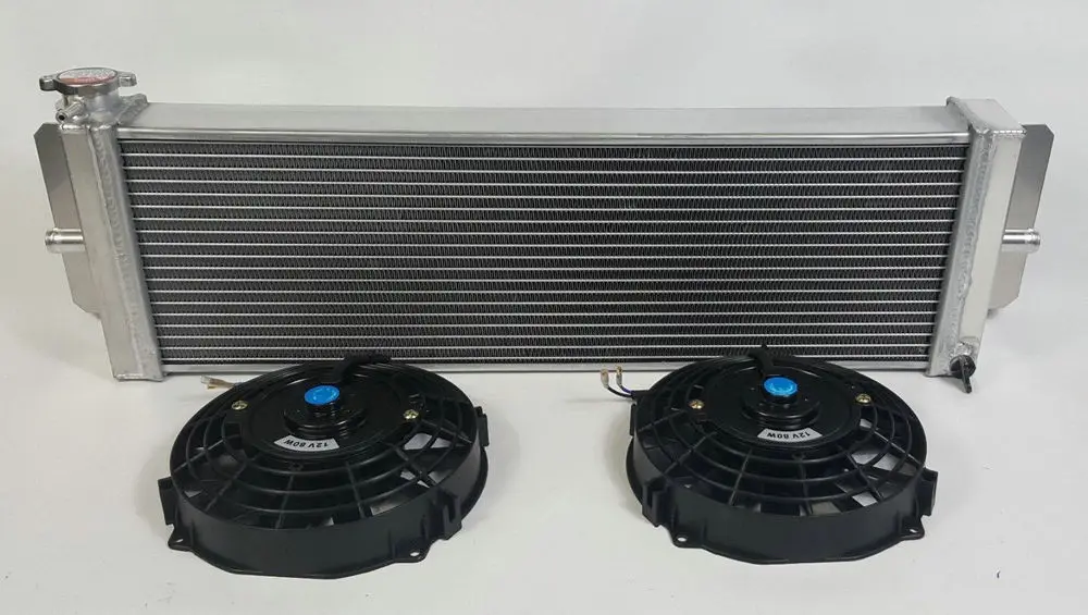 Heat Exchanger Fans Полностью жидкий алюминиевый охладитель воздуха в воду 180 Chargecooler 19 мм Барб и теплообменные вентиляторы радиатора для Silverado Mustang - Цвет: Heat Exchanger Fans
