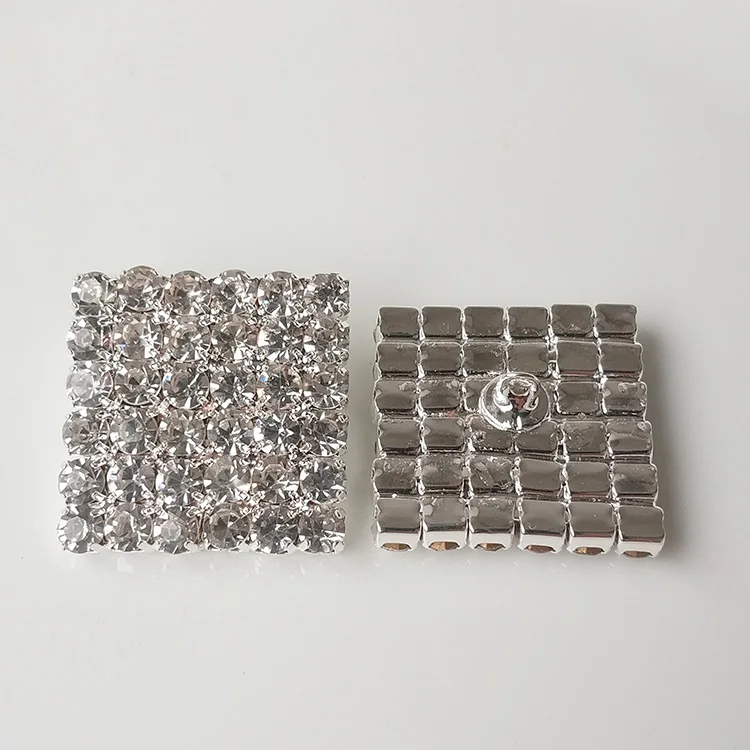 DIY high quality bling-bling square Rhinestone Button snowflake pattern Coat button | Дом и сад