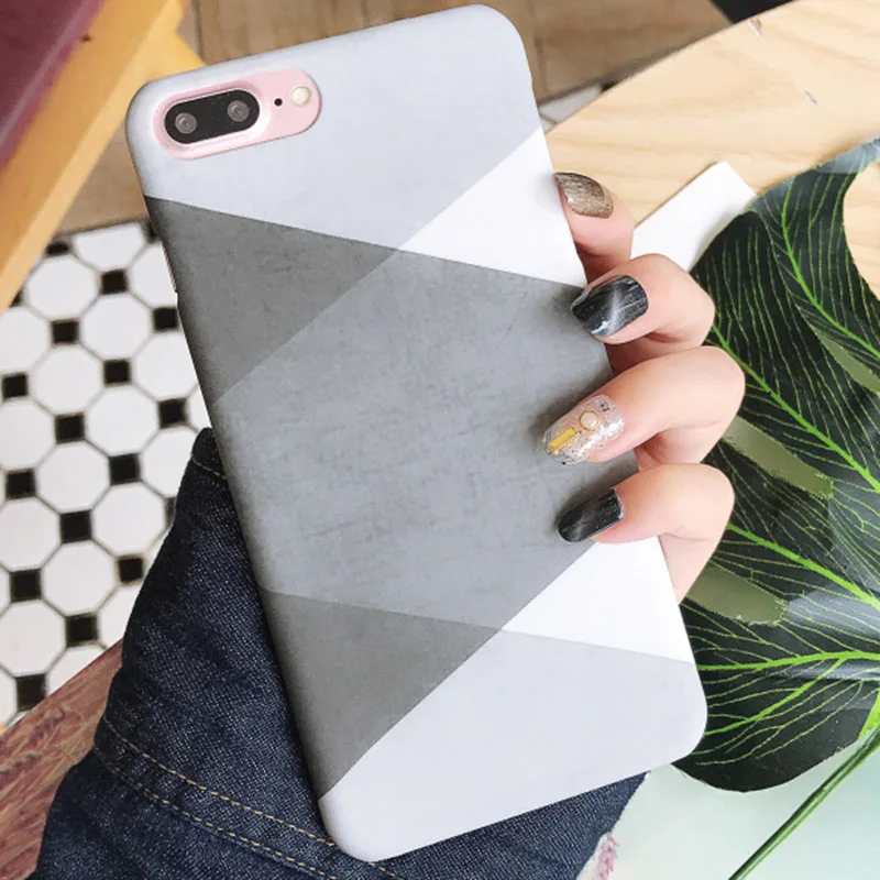 Простая черно-белая решетка сетка чехлы для телефонов iPhone XS Max XR X 10 6s 7 8 Plus жесткий