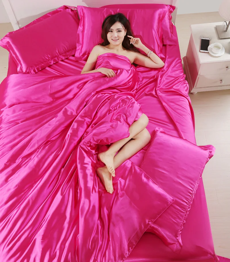 Недорогие Роскошные комплекты постельного белья шелковое одеяло пододеяльник