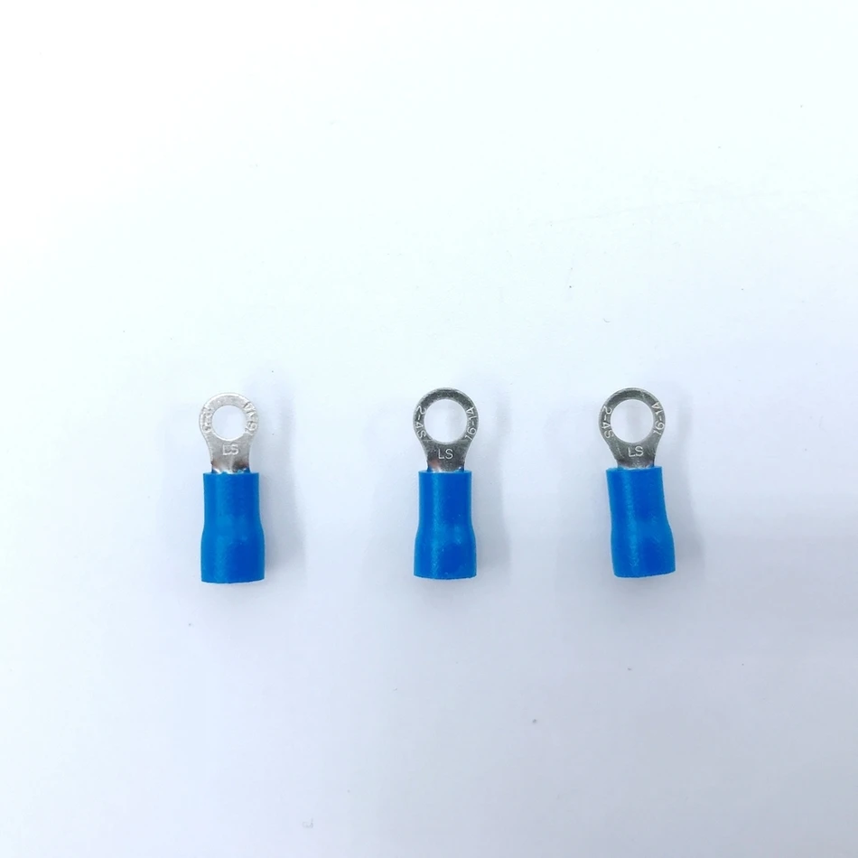Ring Insulated Connector Terminal Block 1000PCS RV2-3 Blue Cable Wire Electrical Crimp Terminator A.W.G 16-14 Cap | Обустройство дома