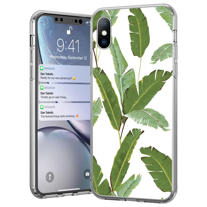 6118 Ottwn летний рисунок банановых листьев чехол для телефона для iPhone 11X7 8, 6, 6 S, Plus, XS XR XS Макс 5 5S SE Ретро листья чехол-накладка на заднюю панель из силикона и мягкого ТПУ с крышкой - Цвет: 6118