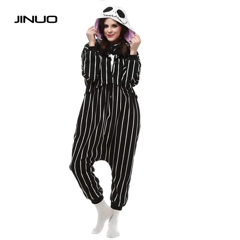 Косплэй Аниме Кошмар перед Рождеством Джек Скеллингтон костюм скелет Onesie