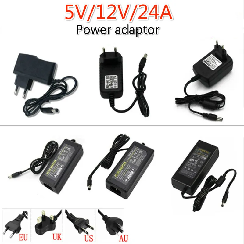 110V 220V AC в DC 5 V/12 V/24 V адаптер питания трансформатор освещения 1A/2A/3A/4A/5A/6A/8A/10A 5,5x2,1mm для светодиодные ленты Драйвер