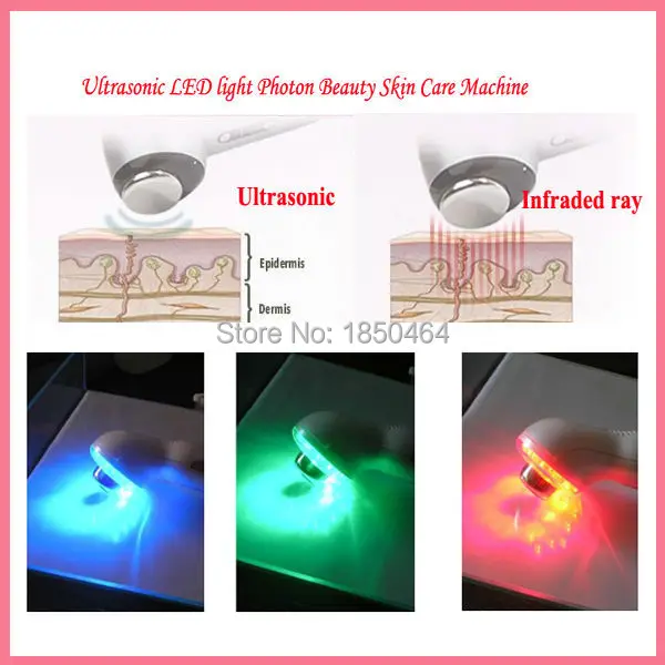 Высокочастотный ультразвуковой гальванической лица 7 цветов фотон Ион привело