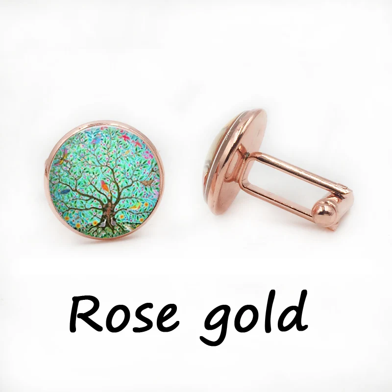 Лидер продаж дерево запонки птицы жизни для нее лес ручной работы Запонки Дерево