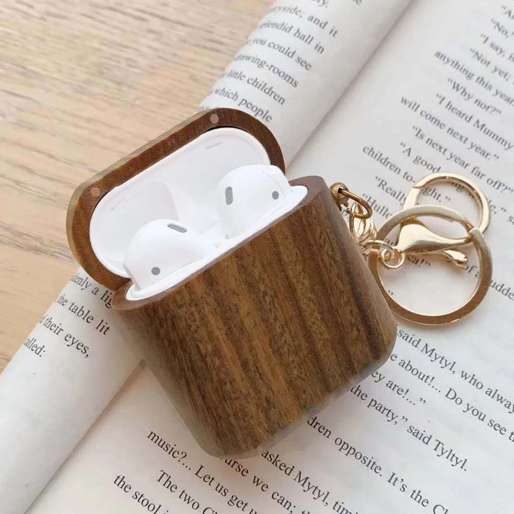 Type-B JINSERTA настоящий Деревянный чехол для Airpods TWS Bluetooth деревянный ящик пыленепроницаемый натуральный Чехол ручной работы для Airpods - Цвет: Type-B
