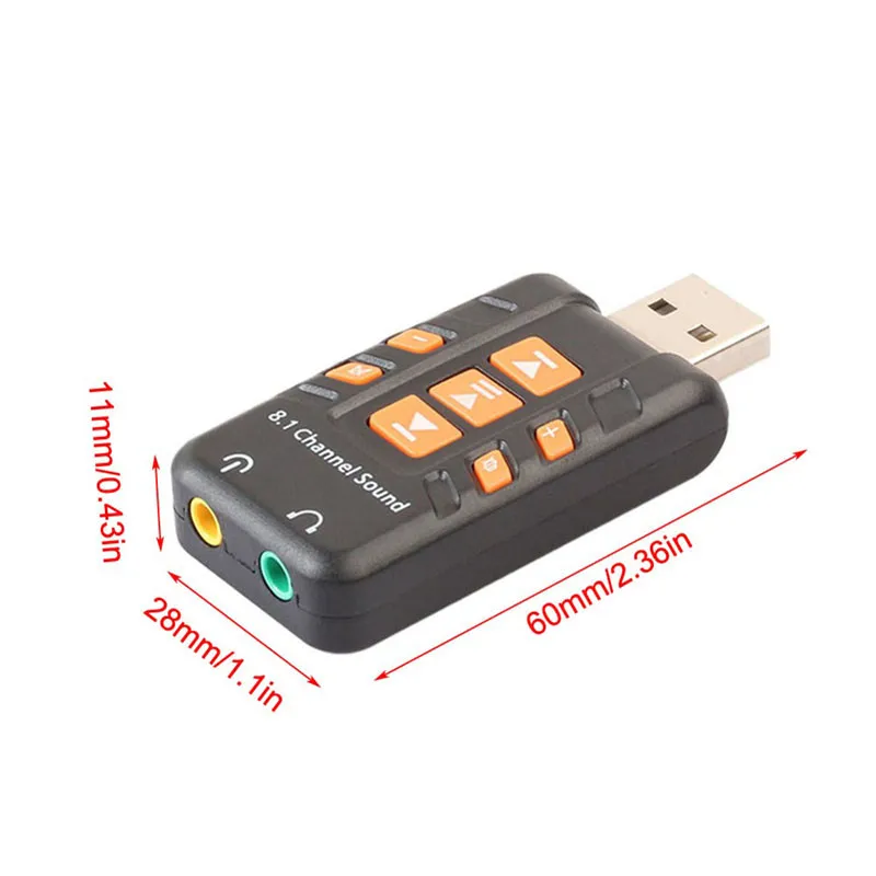 Звуковая карта USB 8 1 канала виртуальный аудио адаптер усилительный корпус белые и