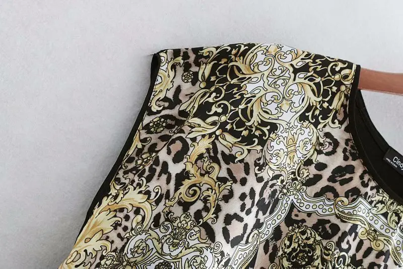 Женская винтажная блузка с принтом тотем Повседневная Блузка круглым вырезом