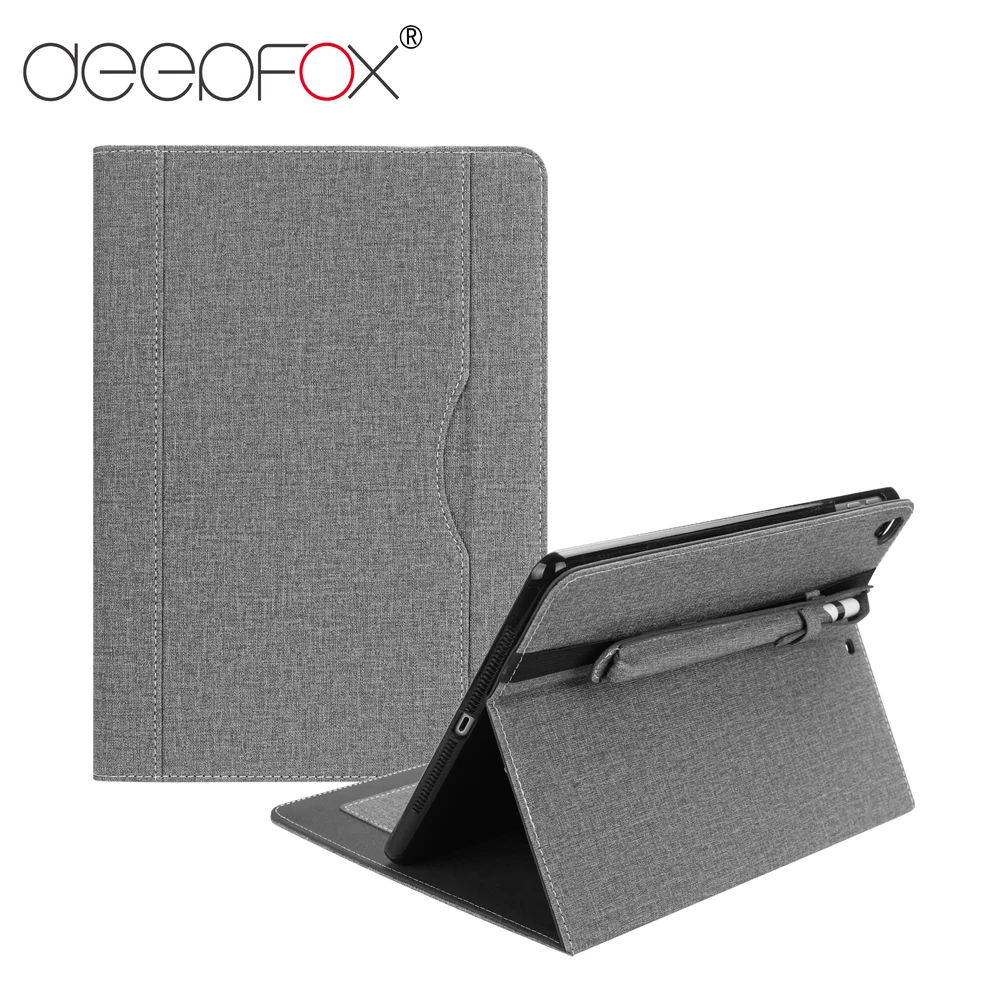 Универсальный тканевый смарт чехол DeepFox для iPad 9 7 2017/2018 5/Air 6/Air 2 с держателем