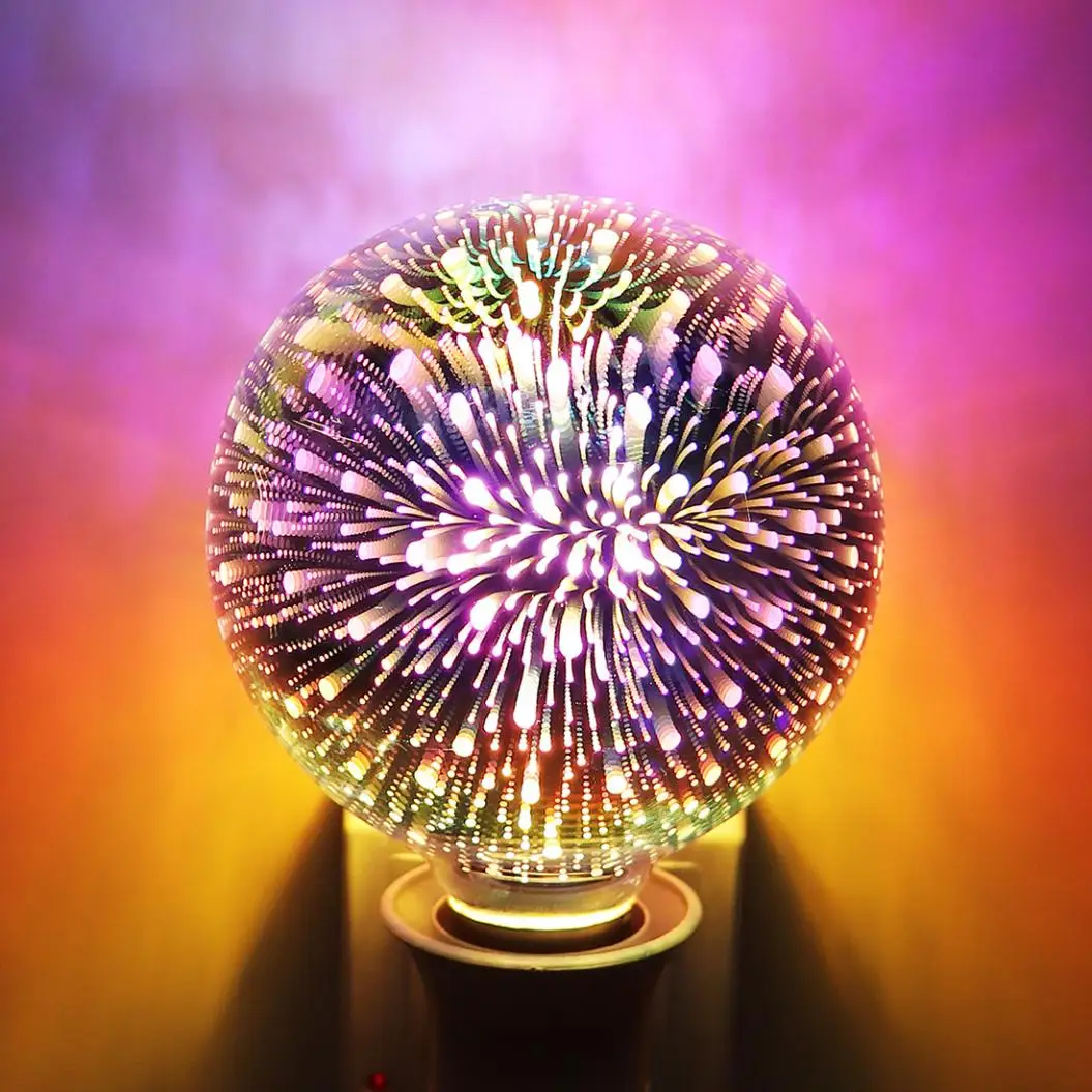 E27 AC 85-265V 3W Dazzle Color LED Light Bulb 3D Firework Lamp with 360 Degree Beam for Christmas Holiday Home Decoration | Лампы и
