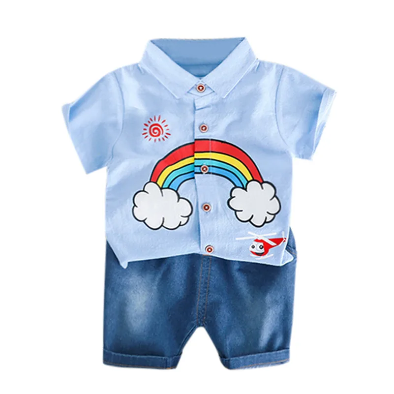2021 SummerToddler для малышей и мальчиков с полосками цветов радуги топы футболки