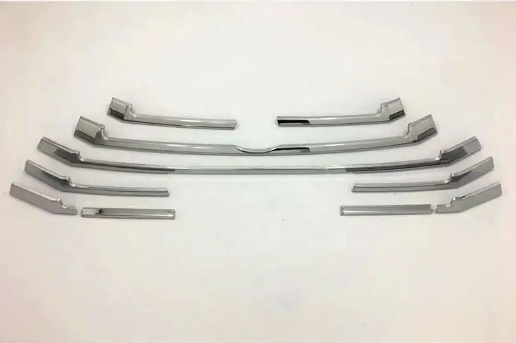 ABS CHROME 10 шт./компл. автомобиль передний 3D бампер сетки вентиляционное отверстие грязи решетка гриль крышка планки для 18 19 Toyota Highlander - Цвет: ABS CHROME