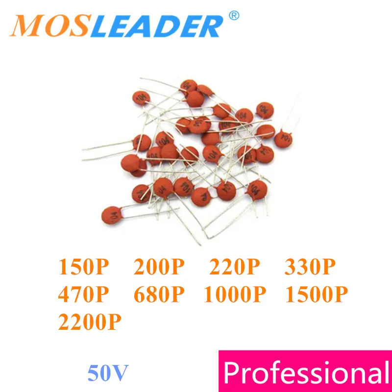 Керамический конденсатор Mosleader 1000 шт. 50 в 150P 200P 220P 330P 470P 680P 1000P 1500P 2200 1 нФ 102 152 НФ 222 2