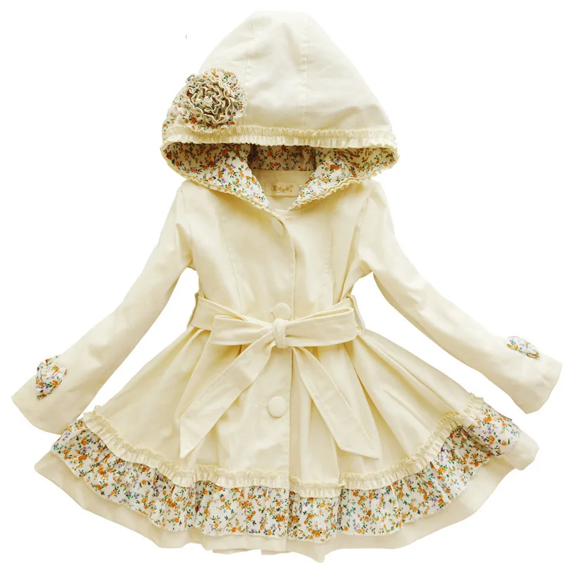 Ветровка для девочек на весну и осень длинный стильный детский плащ модная