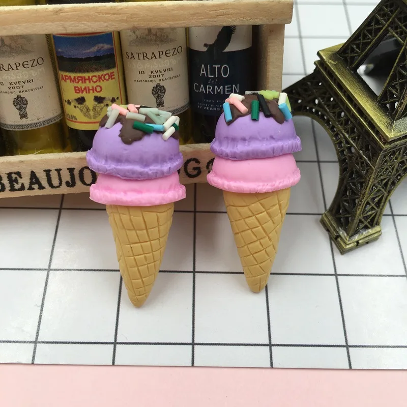 purple pink Новое поступление очаровательные мороженое глиняные конфеты Милая глина фруктовое мороженое для рукоделия, скрапбукинг, сделай сам - Цвет: purple pink