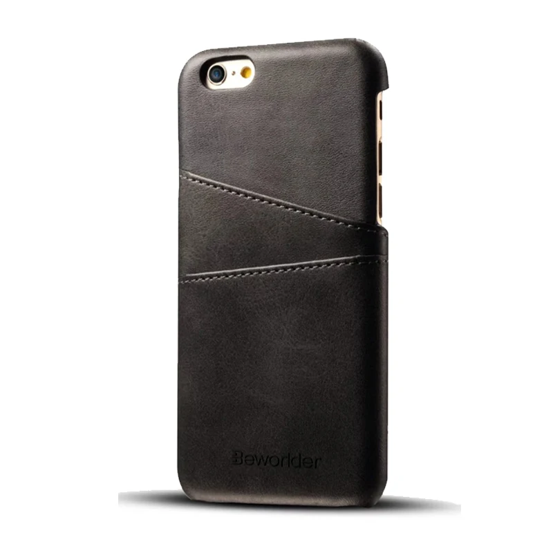 Beworlder Leather Back Cover For Apple iphone 6S Case 6 Plus PU Vintage Card Slot |