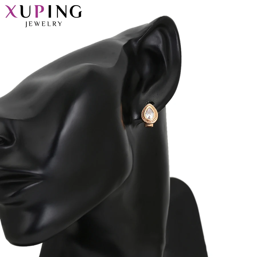 Xuping Новые Роскошные позолоченные серьги-кольца с синтетическим кубическим цирконием ювелирные изделия для женщин подарок S118.1-97677