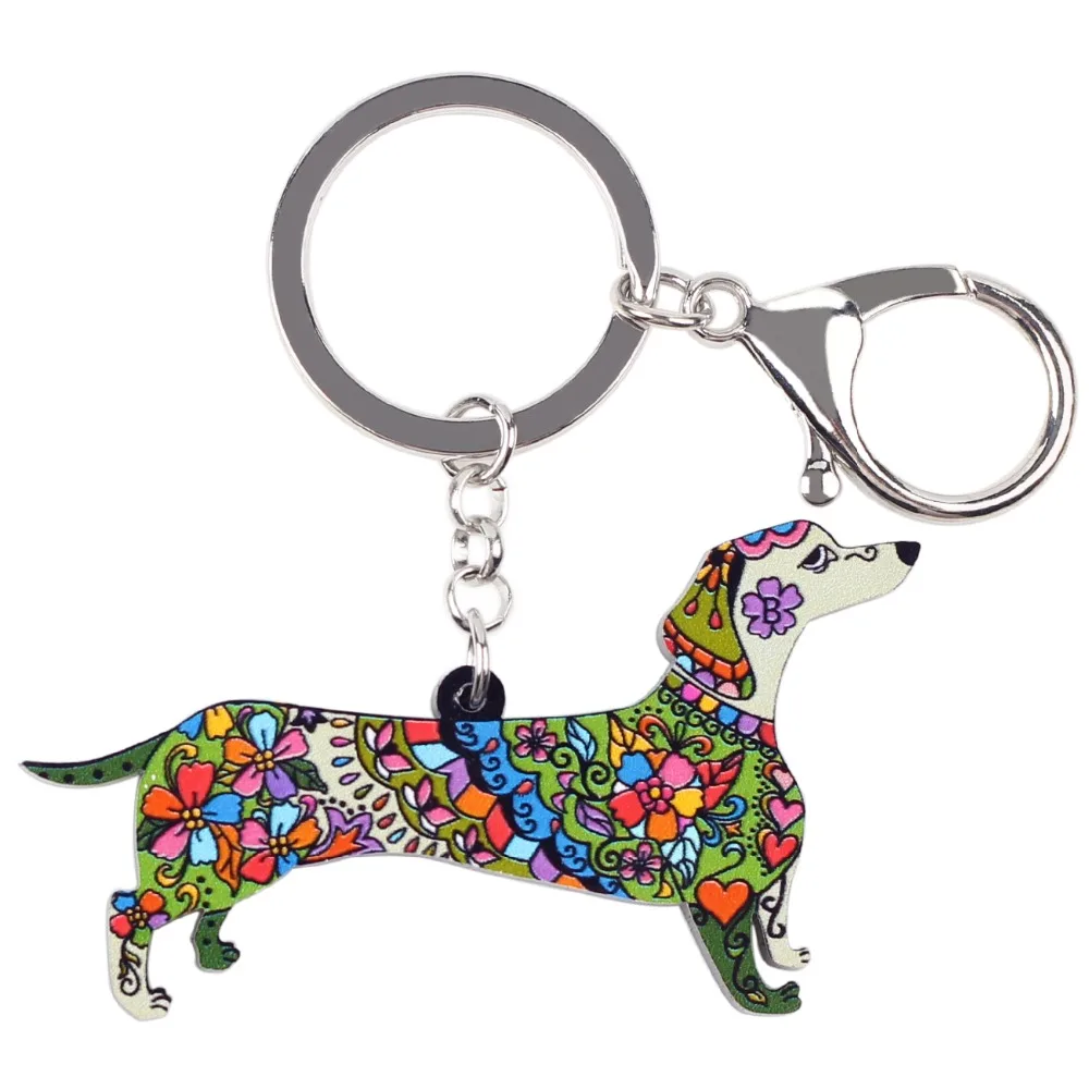 Акриловая массивная бижутерия Bonsny с собакой брелок таксой кольцо для ключей