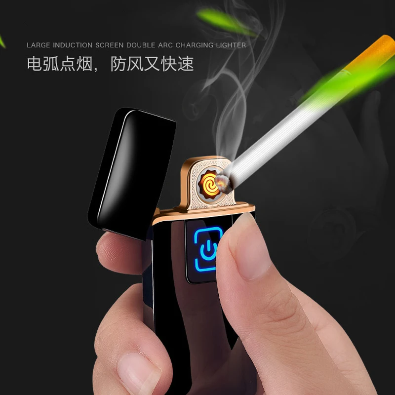 Новинка тонкая usb зарядка зажигалка с сенсорным экраном электронные зажигалки