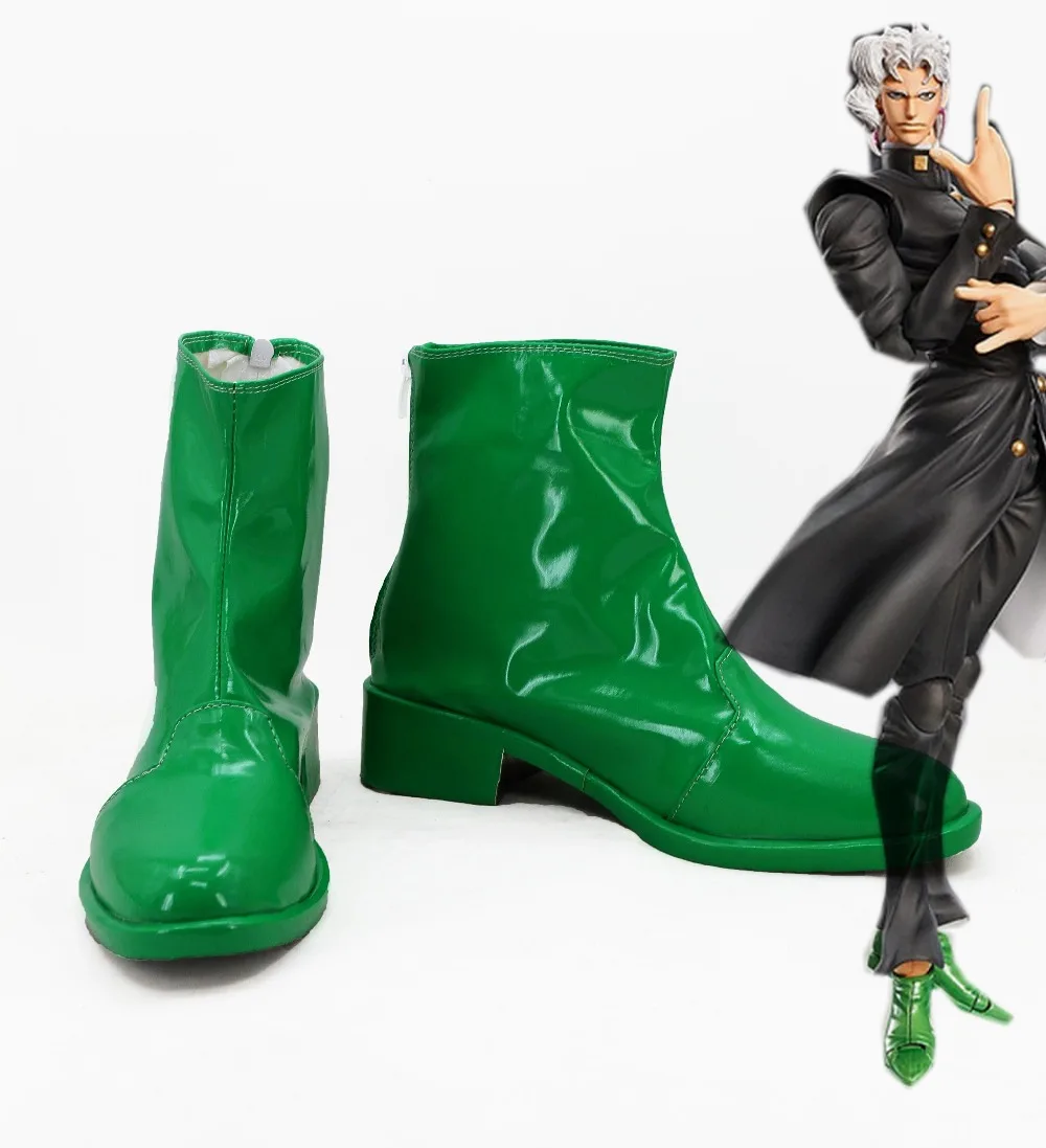 

Сапоги JOJO tardust Crusaders Noriaki Kakyoin, зеленые ботинки для косплея, обувь для косплея, костюм для вечеринки, ботинки на заказ
