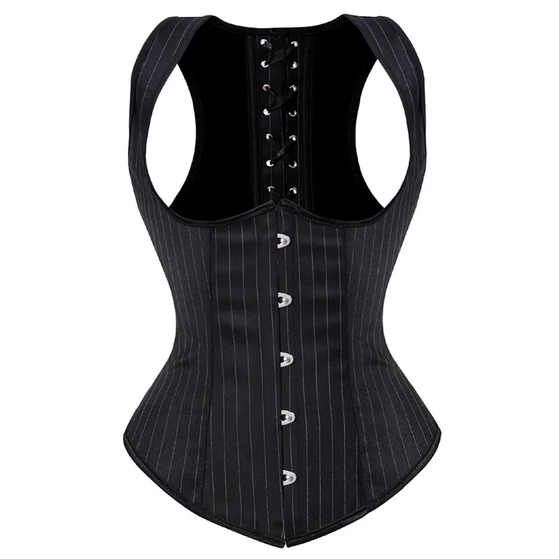 

Gothic Underbust Corset Bustier Sexy Straps Striped Corset Vest Lingerie Corsets Top for Women Plus Size Outwear Waist Cincher