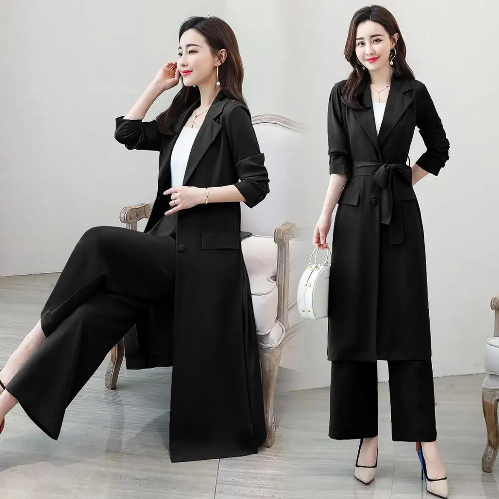 Женский костюм женский длинный однотонный облегающий из двух предметов (пиджак +