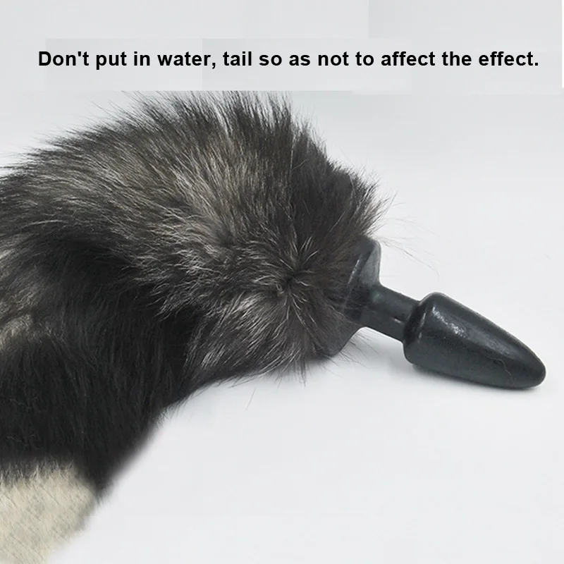 Анальная пробка из нержавеющей стали белая искусственного лисьего хвоста хвост