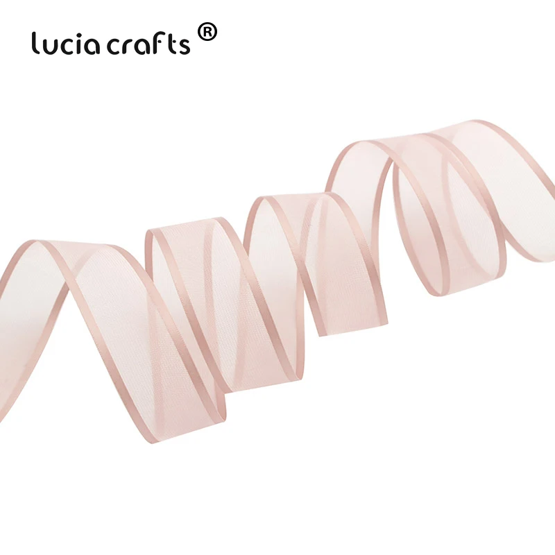 Lucia crafts 10 ярдов/10/15/25 мм ленты из органзы, украшение для свадьбы, дома Декор DIY Швейные подарочная упаковка ручной работы аксессуары P0431
