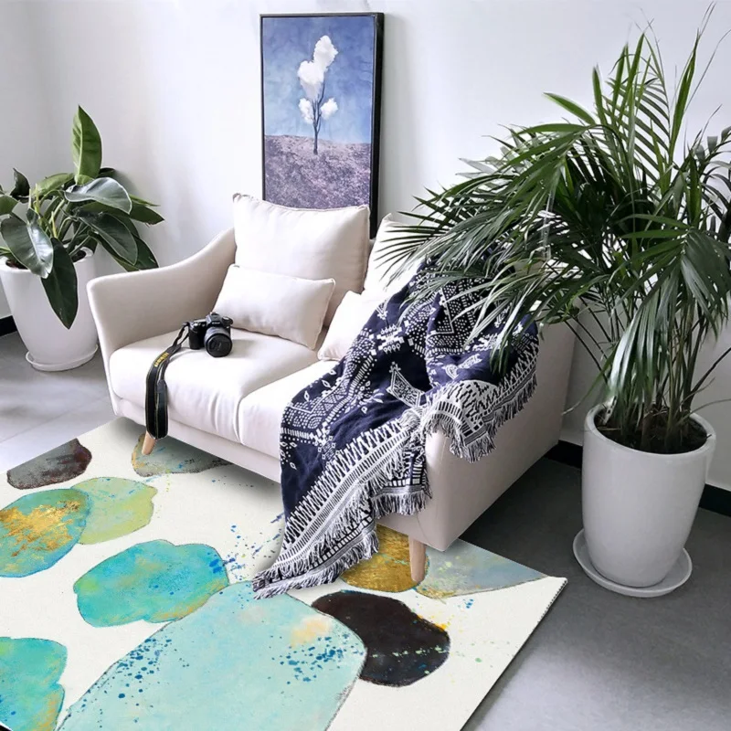 Модный абстрактный акварельный зеленый золотой камень для спальни двери