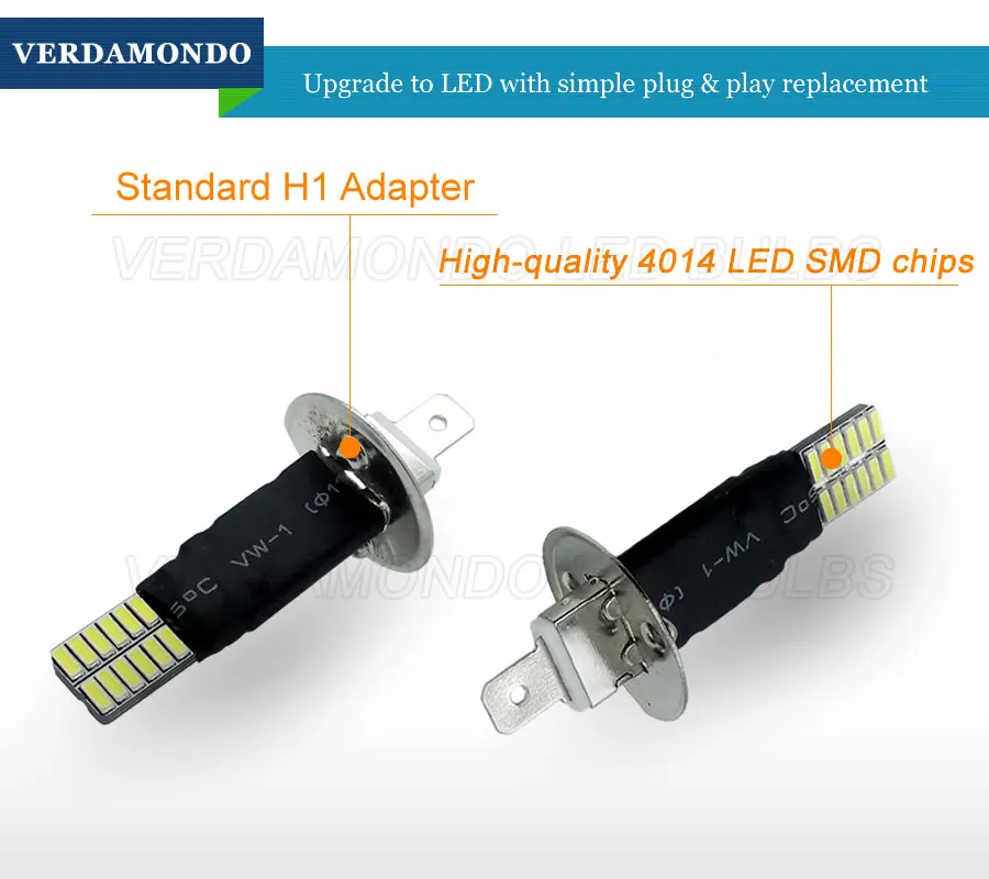 H1 P14.5S 24 4014 SMD автомобиля светодиодный сменные светодиодные лампы для вождения