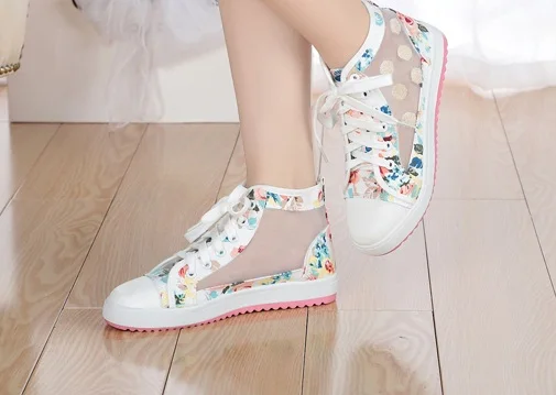 2017 модные весенние и летние милые женские дышащие сетчатые туфли удобные на